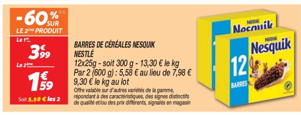 Barres de Céréales Nesquik