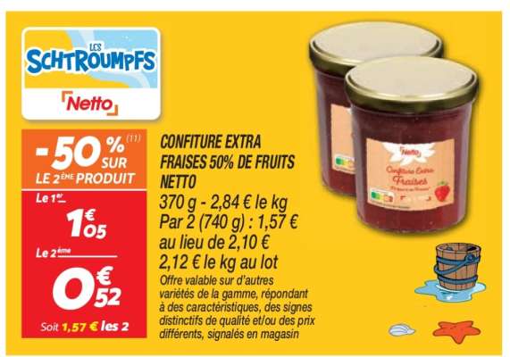CONFITURE EXTRA FRAISES 50% DE FRUITS NETTO