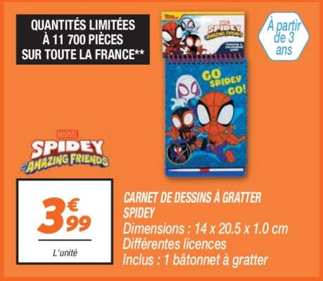 CARNET DE DESSINS À GRATTER SPIDEY