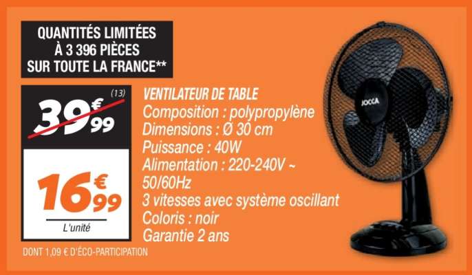 Ventilateur de table
