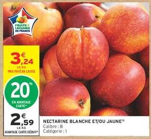 NECTARINE BLANCHE ET/OU JAUNE