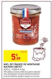 MIEL DE FRANCE DE MONTAGNE MAISON CRÊTET