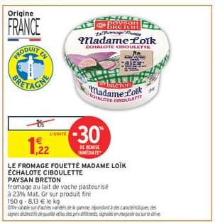 LE FROMAGE FOUETTÉ MADAME LOÏK ÉCHALOTE CIBOULETTE