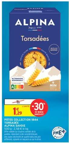 PÂTES COLLECTION 1844 TORSADEÉ ALPINA SAVOIE