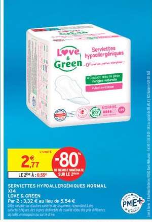 SERVIETTES HYPOALLERGÉNIQUES NORMAL X14