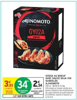 GYOZA AU BOEUF AVEC SAUCE SOJA X10 SURGELÉS AJINOMOTO