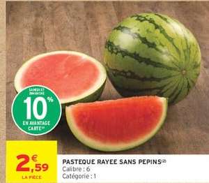PASTEQUE RAYÉE SANS PEPINS
