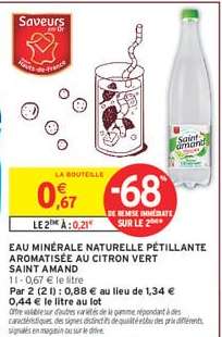 Eau Minérale Naturelle Pétillante Aromatisée au Citron Vert Saint Amand