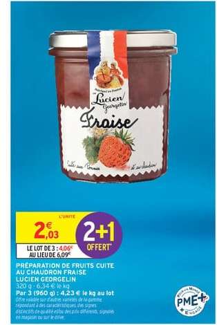 PRÉPARATION DE FRUITS CUITE AU CHAUDRON FRAISE LUCIEN GEORGELIN