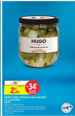 CORNICHONS FRANÇAIS AU VINAIGRE LE CLASSIQUE