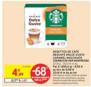 Dosettes de café Nescafé Dolce Gusto Caramel Macchiato Starbucks par Nespresso