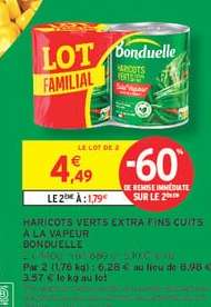 HARICOTS VERTS EXTRA-FINS CUITS À LA VAPEUR "BONDUELLE"