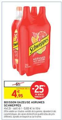 BOISSON GAZEUSE AGRUMES SCHWEPPES