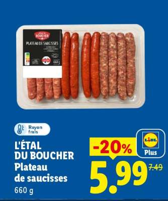 L'ÉTAL DU BOUCHER Plateau de saucisses