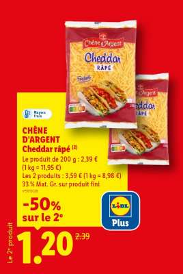 Chêne d'Argent Cheddar râpé