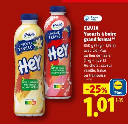 ENVIA Yaourts à boire grand format