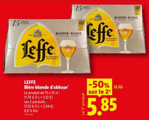 LEFFE Bière Blonde d'Abbaye
