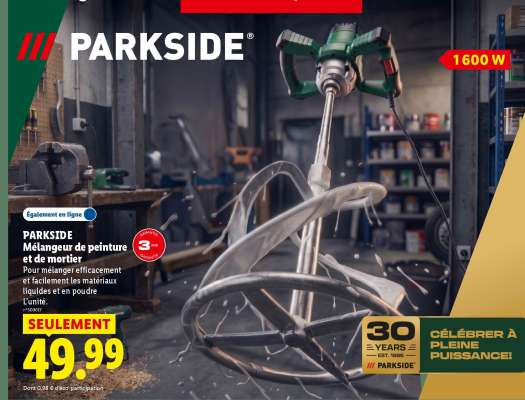 PARKSIDE Mélangeur de peinture et de mortier