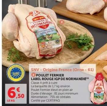 Poulet Fermier Label Rouge IGP de Normandie
