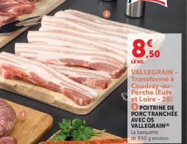 POITRINE DE PORC TRANCHÉE AVEC OS VALLEGRAIN