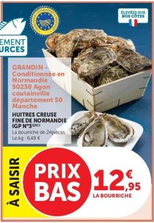 HUITRES CREUSE FINE DE NORMANDIE IGP N°3