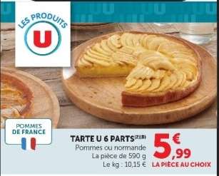 Tarte U 6 parts