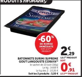 BATONNETS SURIMI SUPREME GOUT LANGOUSTE CORAYA