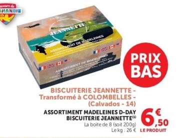 ASSORTIMENT MADELEINES D-DAY BISCUITERIE JEANNETTE