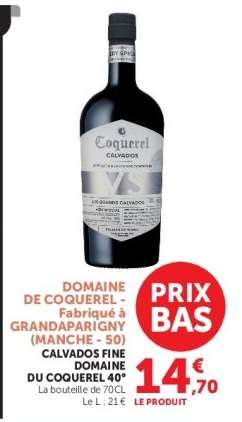 CALVADOS FINE DOMAINE DU COQUEREL 40°