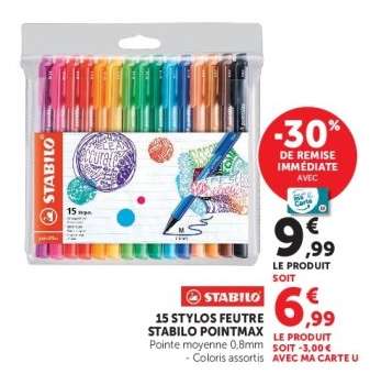 15 STYLOS FEUTRE STABILO POINTMAX