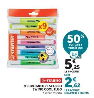 9 Surligneurs Stabilo Swing Cool Fluo