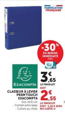 CLASSEUR À LEVIER PREM'TOUCH EXACOMPTA