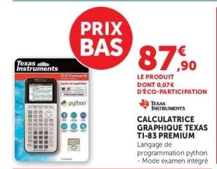 Calculatrice Graphique Texas TI-83 Premium
