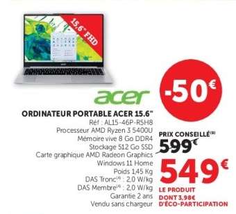 ORDINATEUR PORTABLE ACER 15.6"