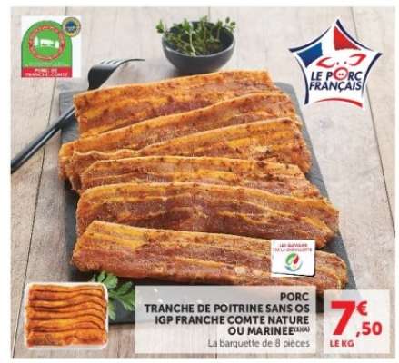 Porc Tranche de Poitrine Sans Os