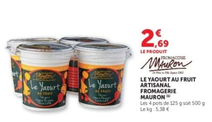 LE YAOURT AU FRUIT ARTISANAL FROMAGERIE MAURON
