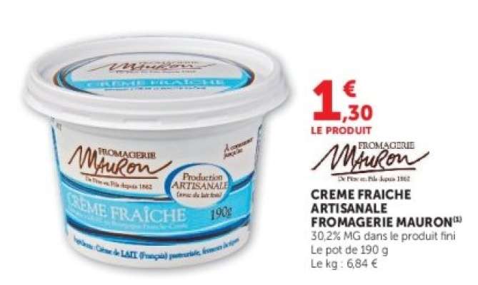 CREME FRAICHE ARTISANALE FROMAGERIE MAURON