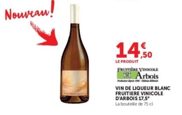 VIN DE LIQUEUR BLANC FRUITIERE VINICOLE D'ARBOIS 17,5°