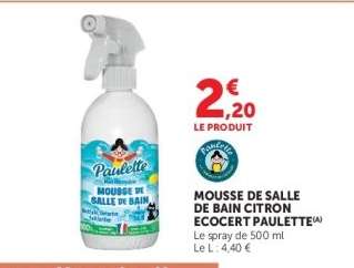 MOUSSE DE SALLE DE BAIN CITRON ECOCERT PAULETTE