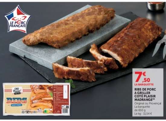 Ribs de porc à griller Côté Plaisir Madrange