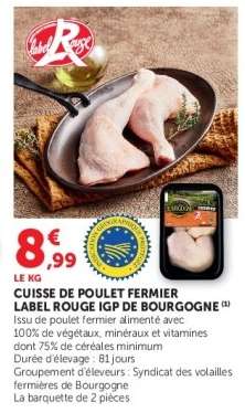 CUISSE DE POULET FERMIER LABEL ROUGE IGP DE BOURGOGNE