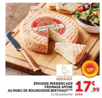 Époisses Perrière AOP Fromage Affiné au Marc de Bourgogne Berthaut