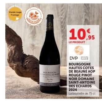 BOURGOGNE HAUTES COTES DE BEAUNE AOP ROUGE PINOT NOIR DOMAINE SAINT-ANTOINE DES ECHARDS 2024