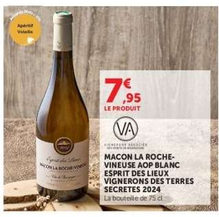 MACON LA ROCHE-VINEUSE AOP BLANC ESPRIT DES LIEUX VIGNERONS DES TERRES SECRETES 2024