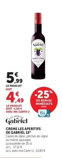 CREME LES APERITIFS DE GABRIEL 15°
