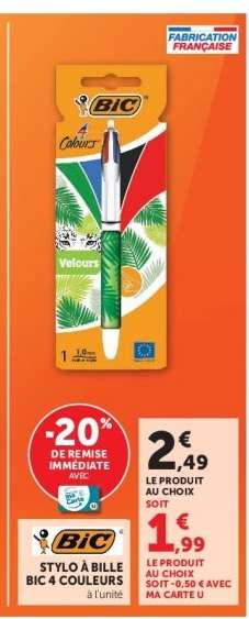 Stylo à bille BIC 4 couleurs