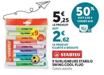 9 Surligneurs Stabilo Swing Cool Fluo