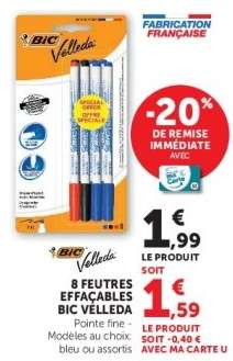8 FEUTRES EFFAÇABLES BIC VELLEDA
