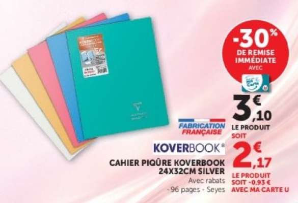 CAHIER PIQÛRE KOVERBOOK 24X32CM SILVER
