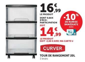 CURVER TOUR DE RANGEMENT 20L